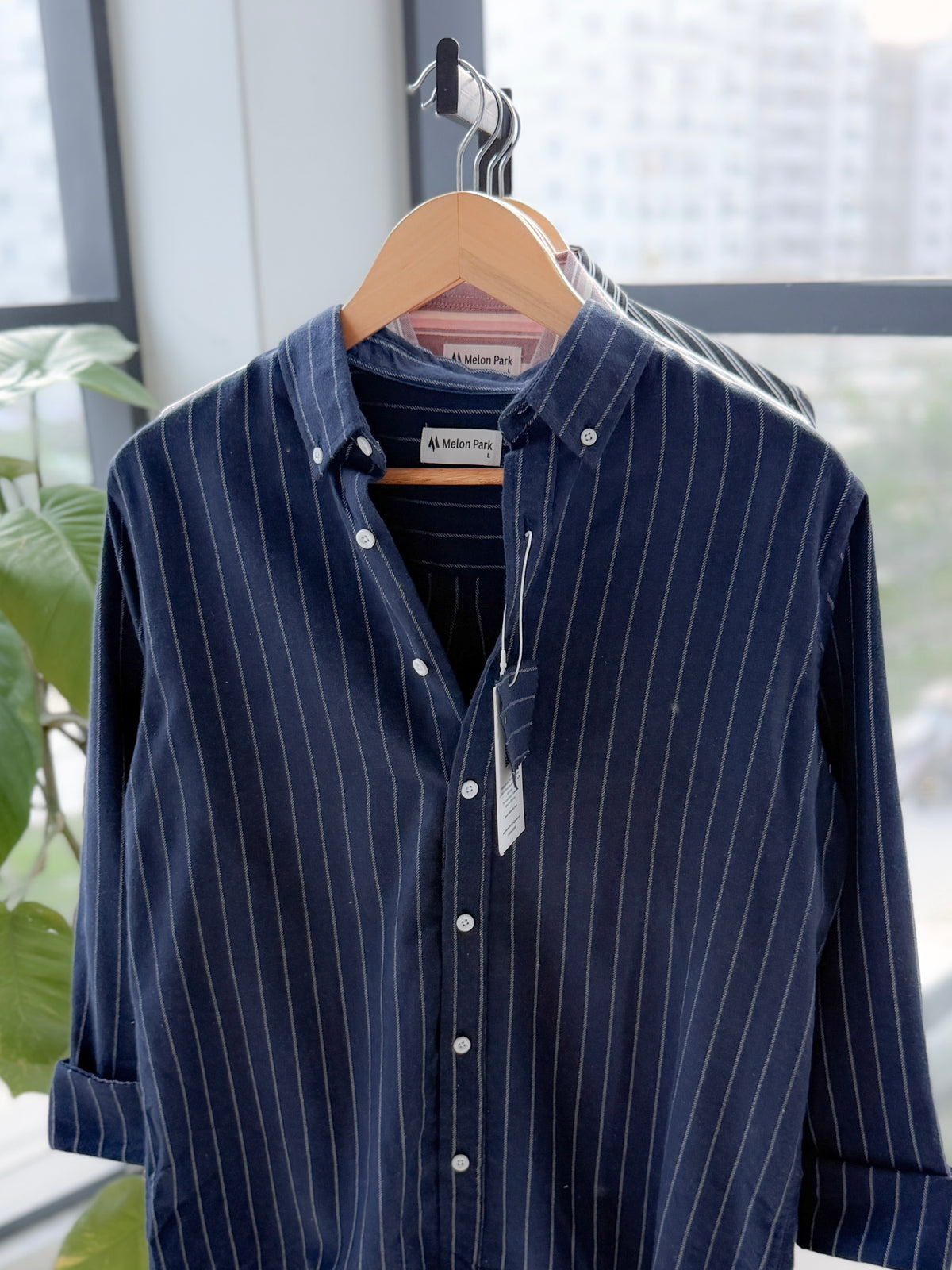 Gentle stripe shirt - Faded Navy Blue stripe