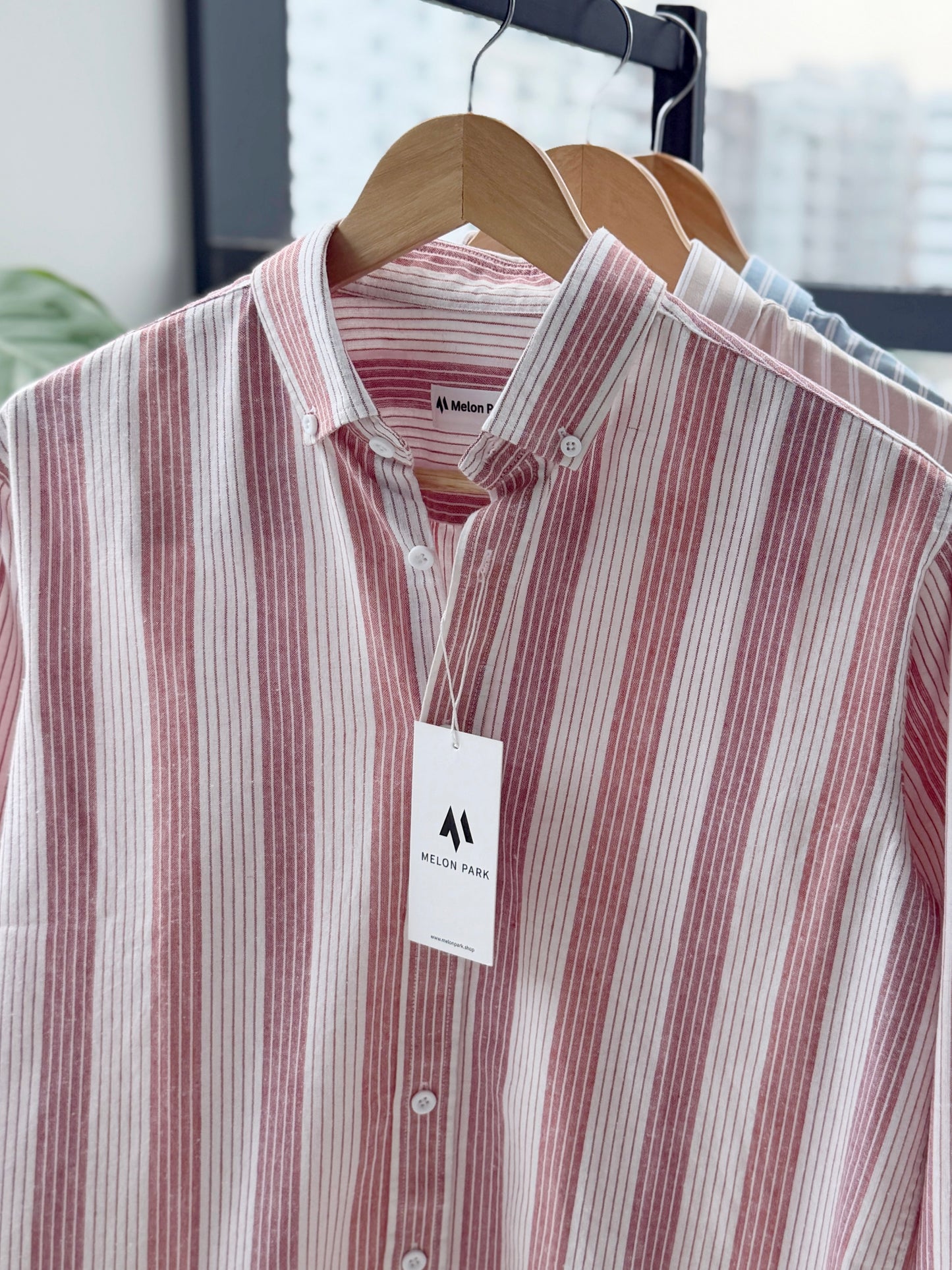 Gentle stripe shirt - Rosewood