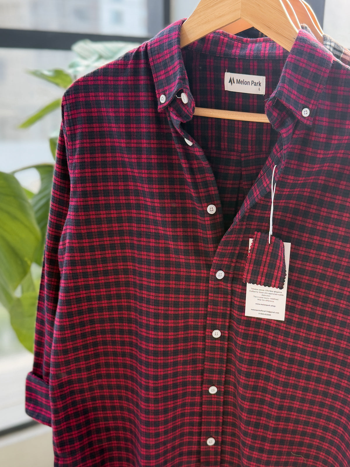 Gentle check shirt - Cherry Onyx