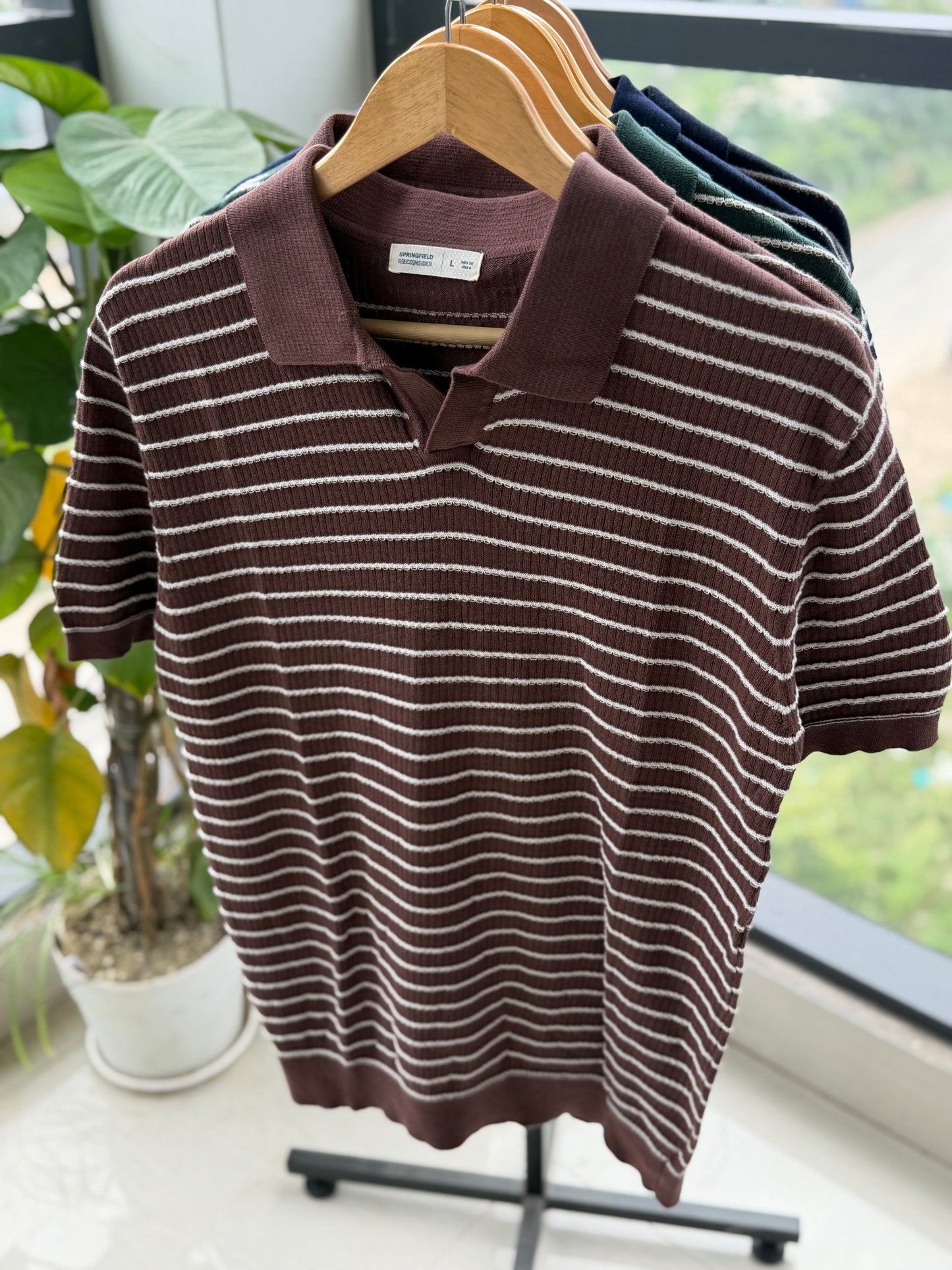 Cabana Knitted Polo - Chocolate
