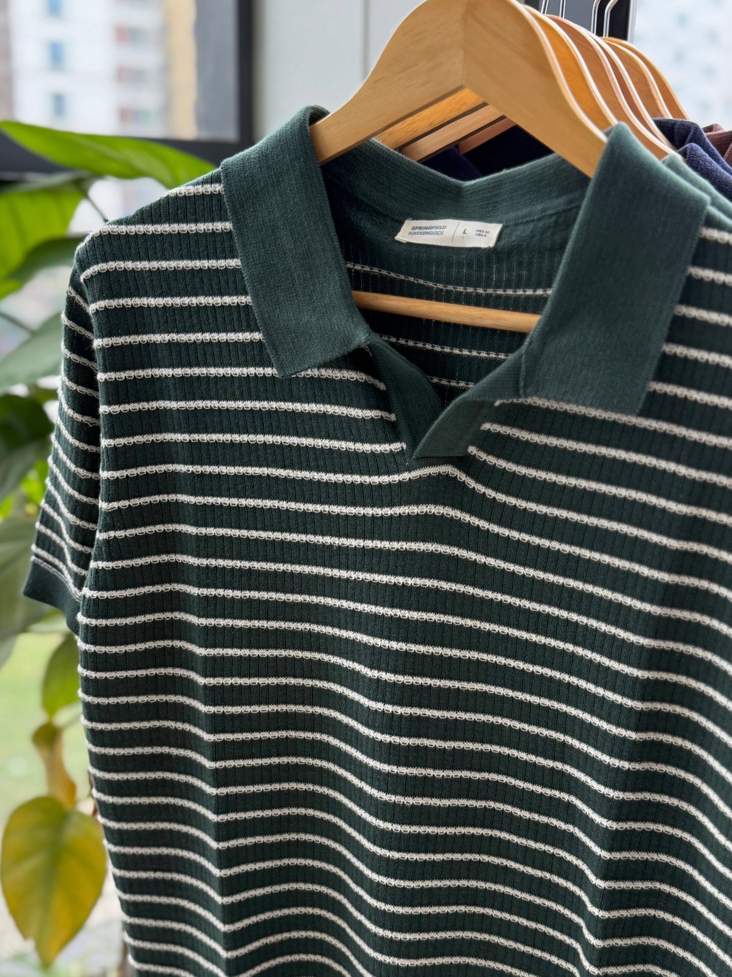 Cabana Knitted Polo - Bottle Green