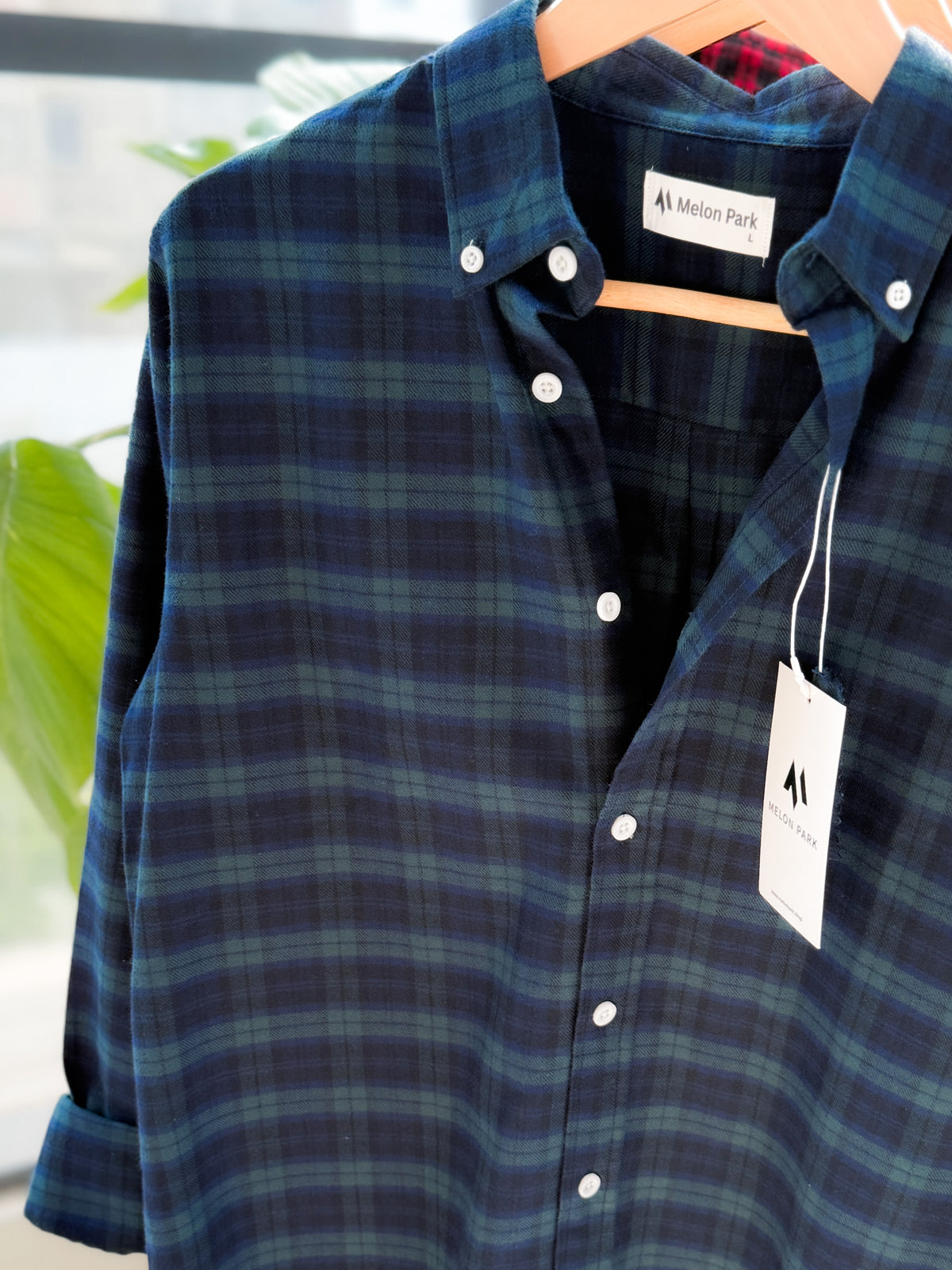 Gentle check shirt - Forest Emerald