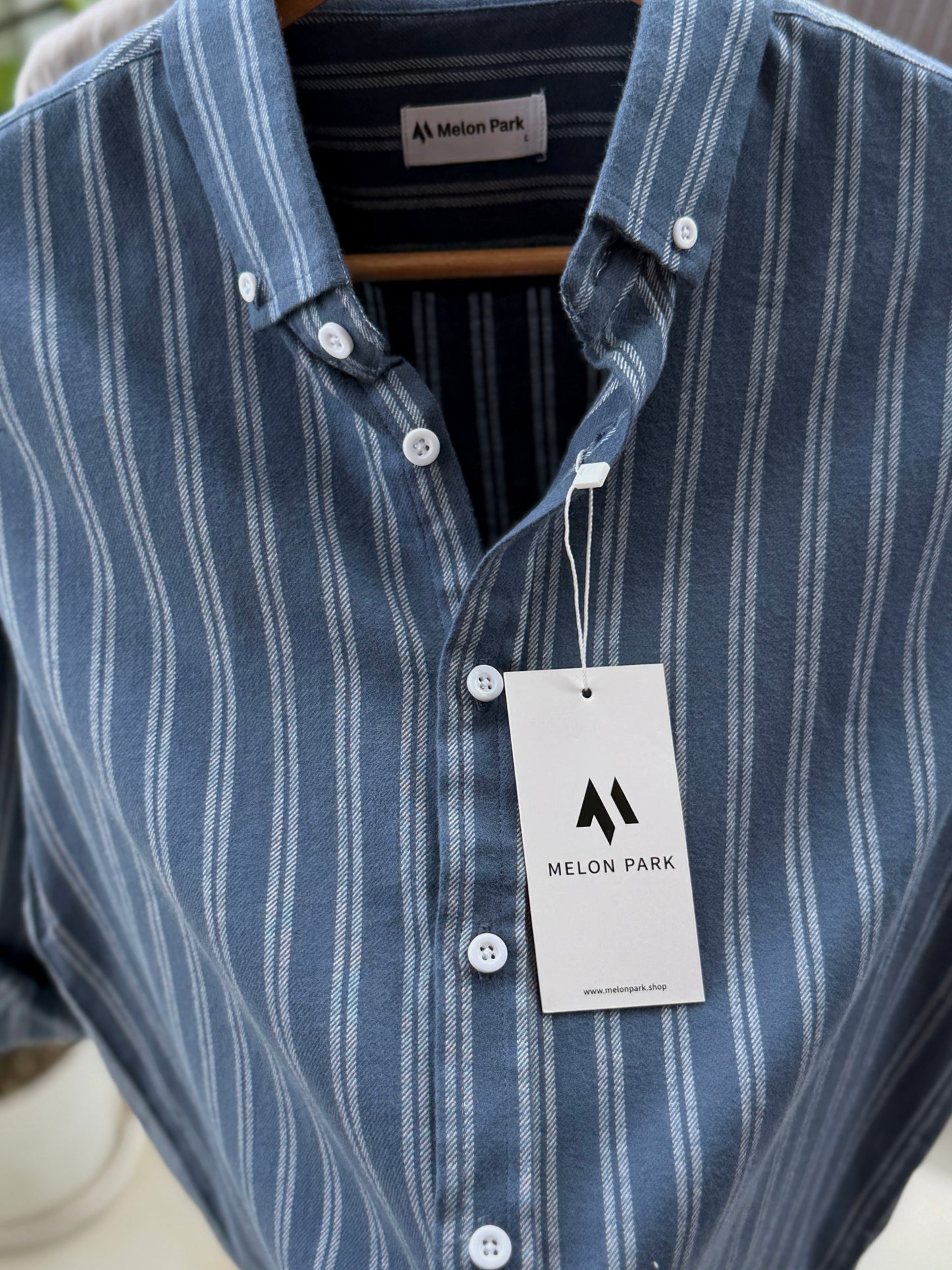 Gentle stripe shirt - Sailor slate