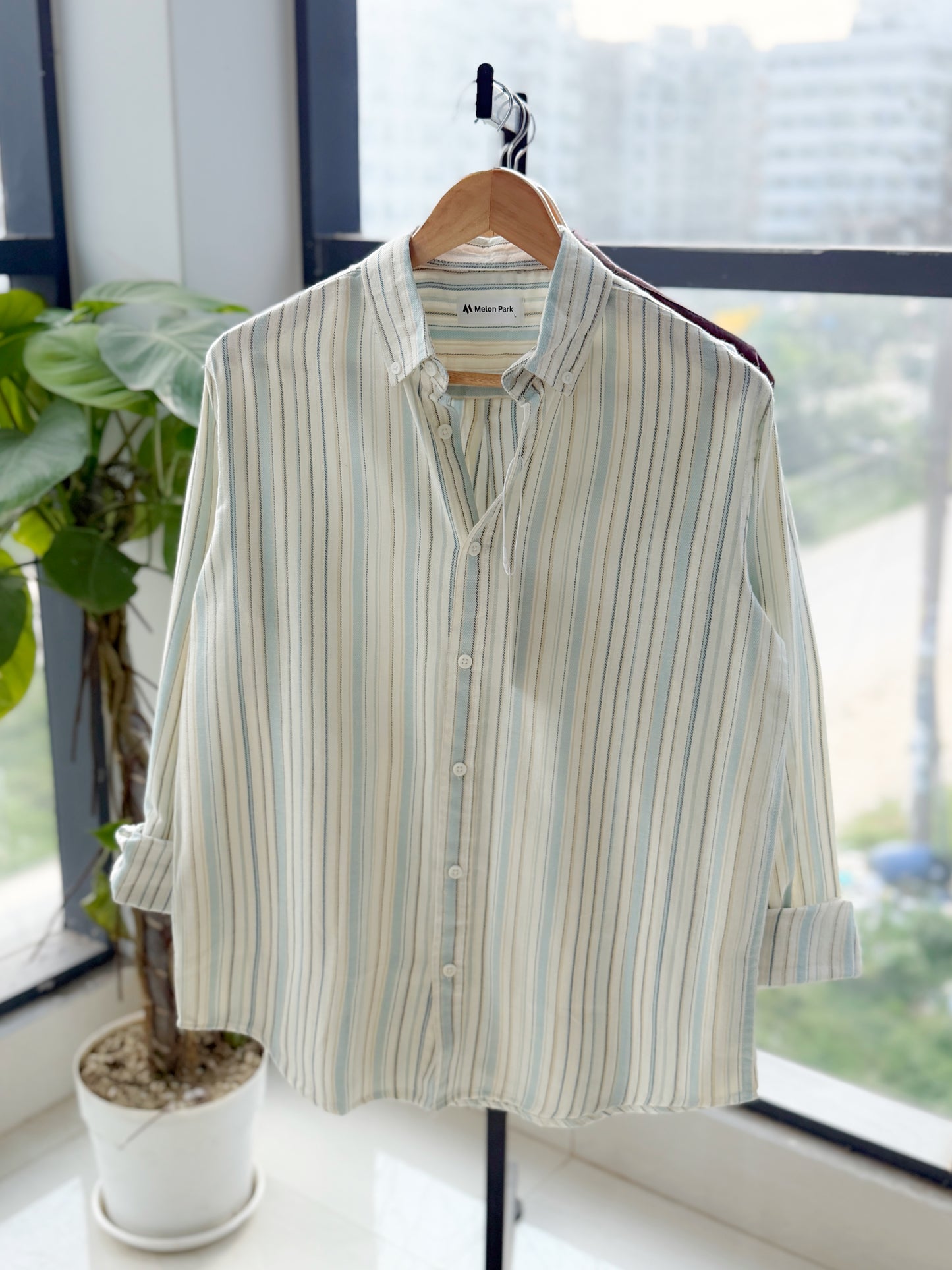 Gentle stripe shirt - Earthy Mist