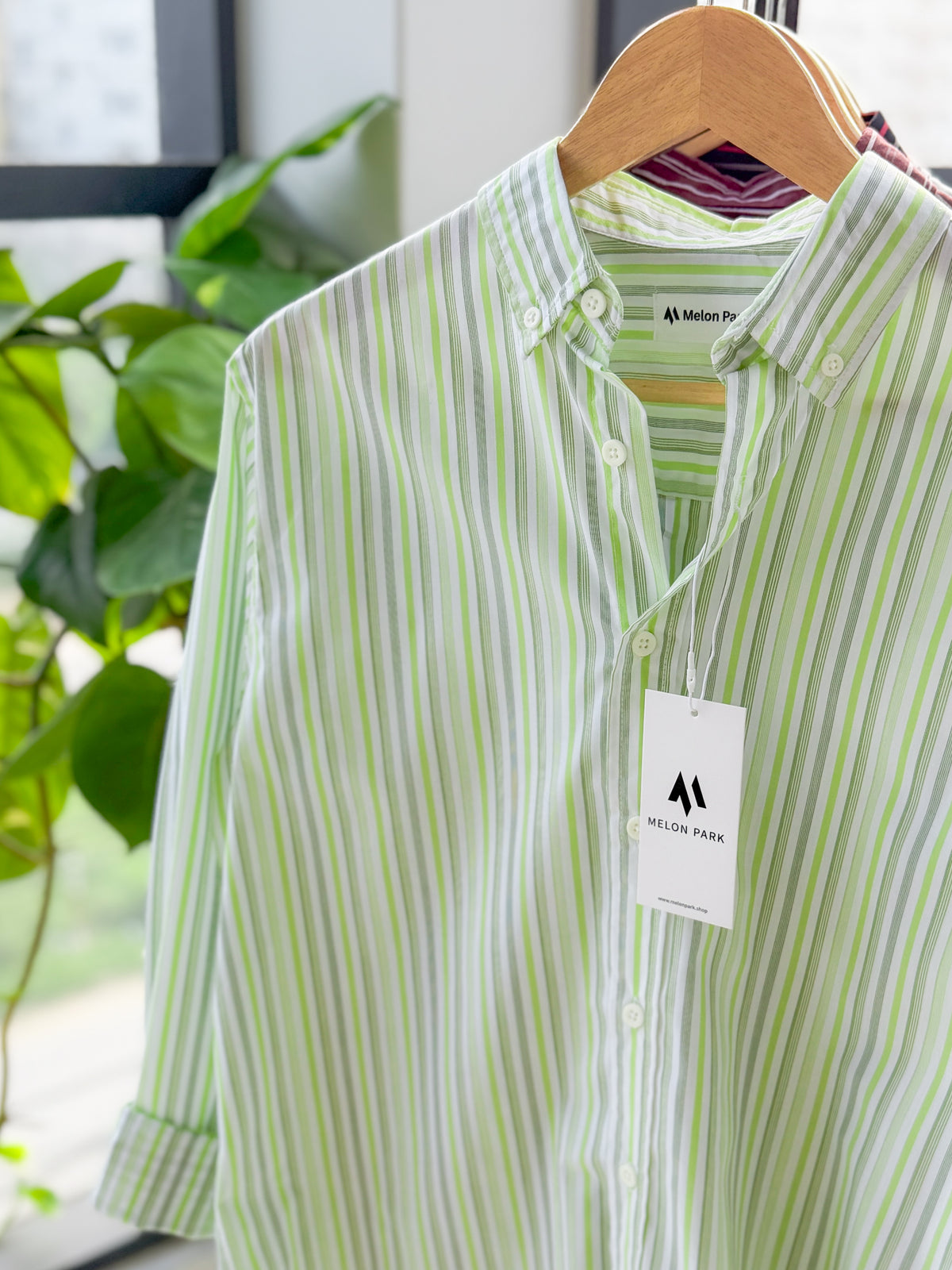 Gentle stripe shirt - Lime Zest