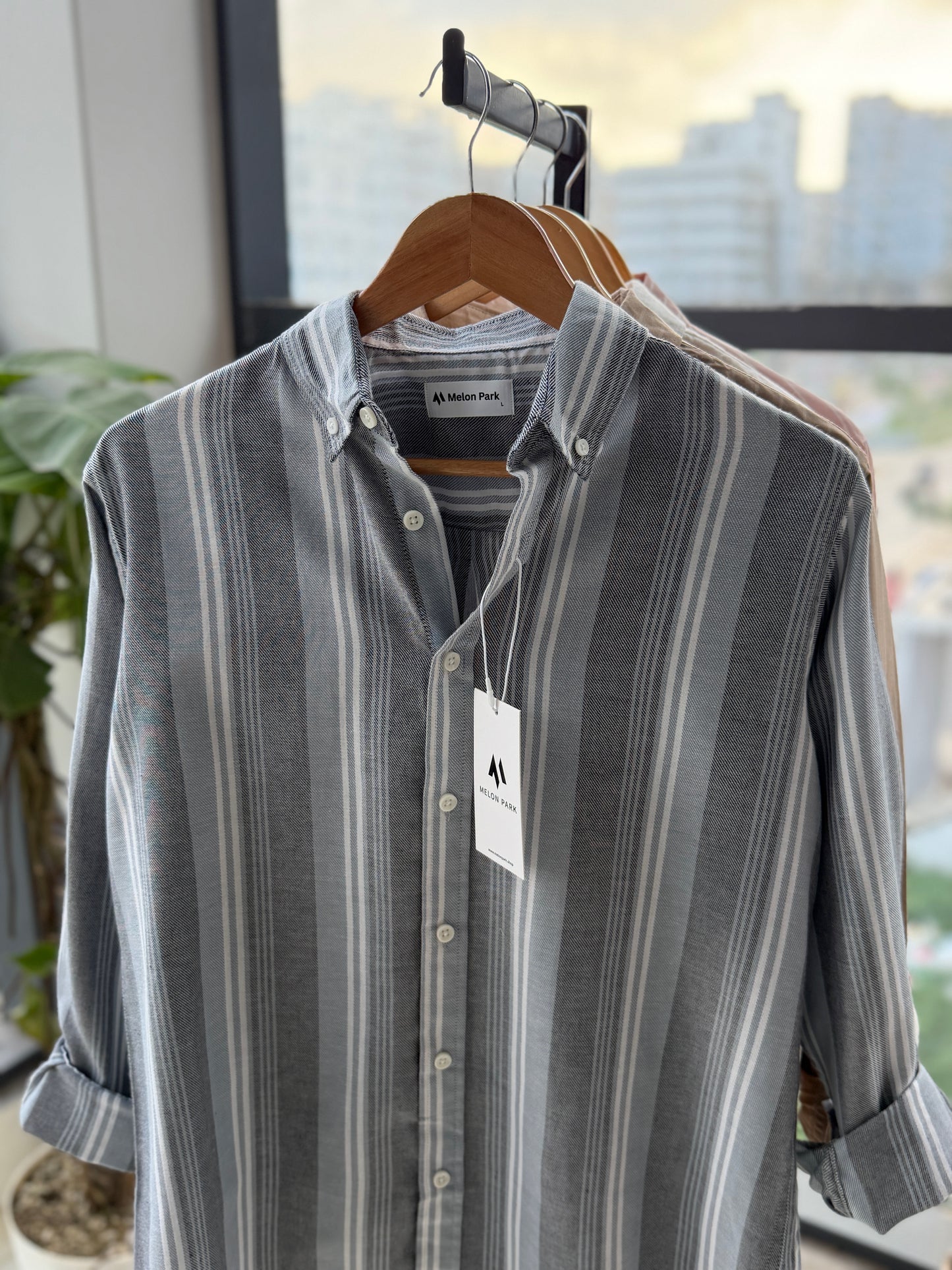 Gentle stripe shirt - Denim Mist