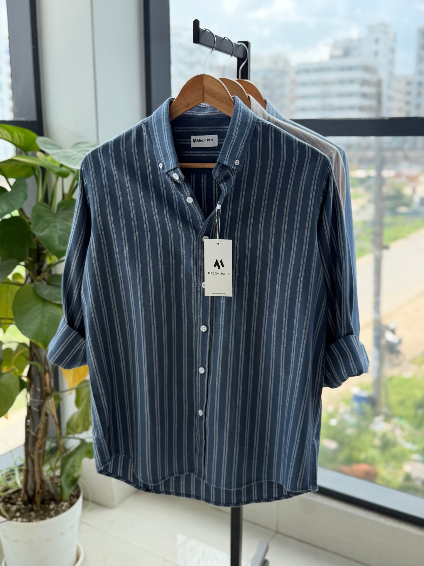 Gentle stripe shirt - Sailor slate