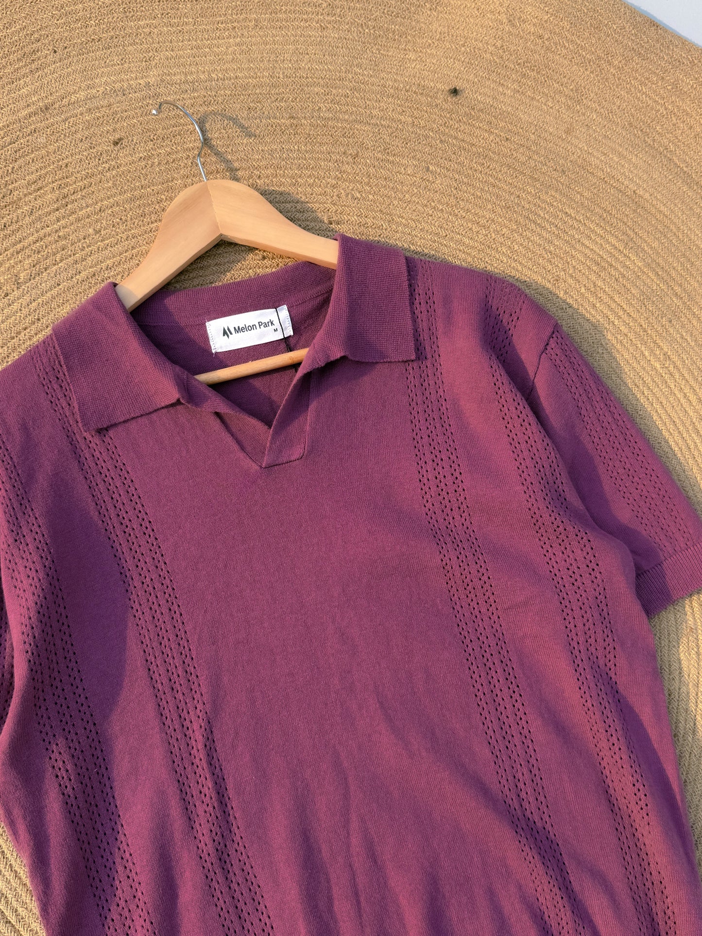 Gentle Breeze Knit Polo - Plum
