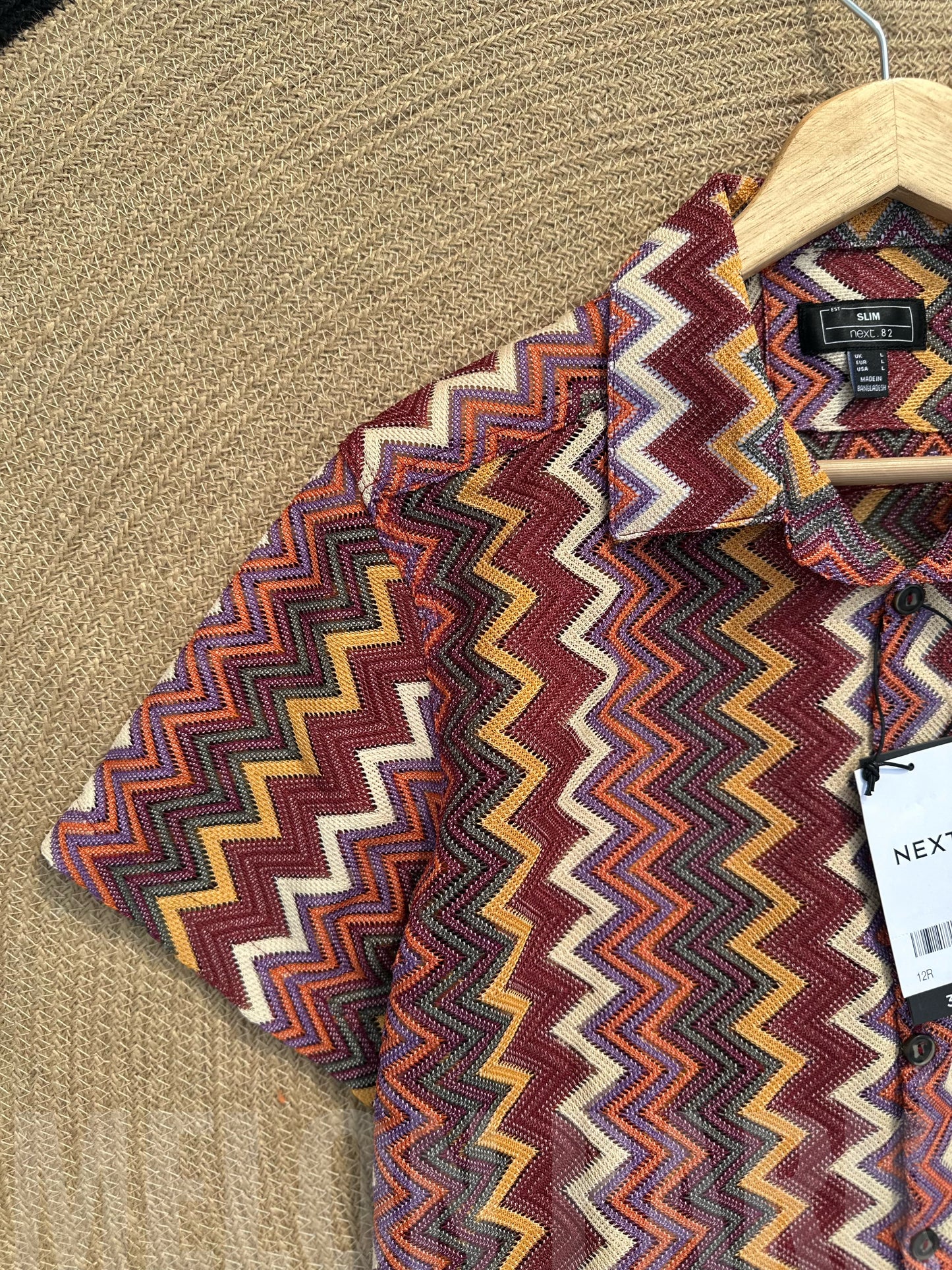 Zigzag Pink Cuban Half Shirt