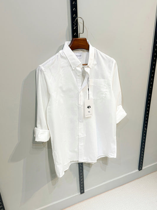 Linen Full sleeve Shirt- Soft White