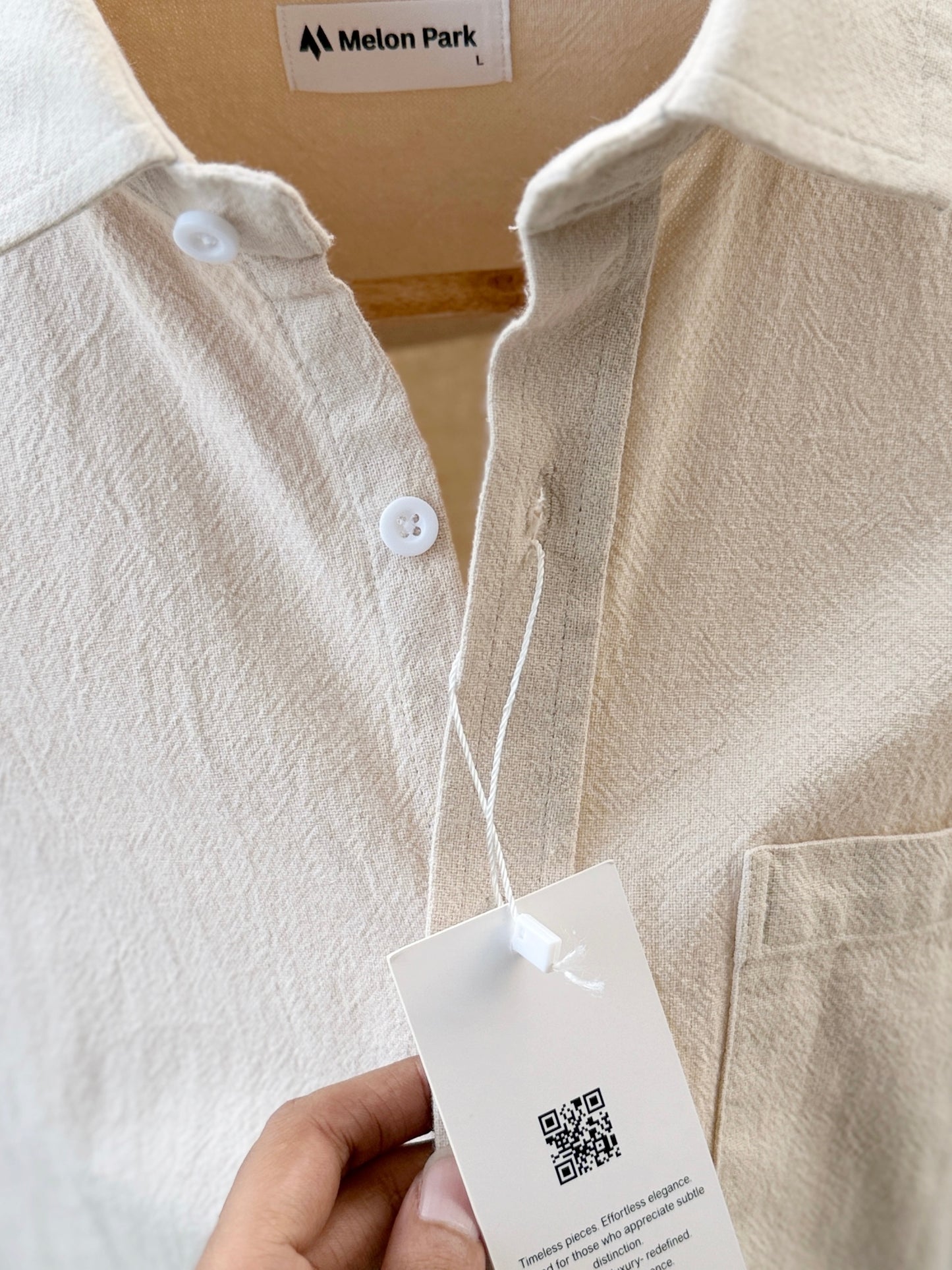Drop-shoulder boxy shirt - Off White