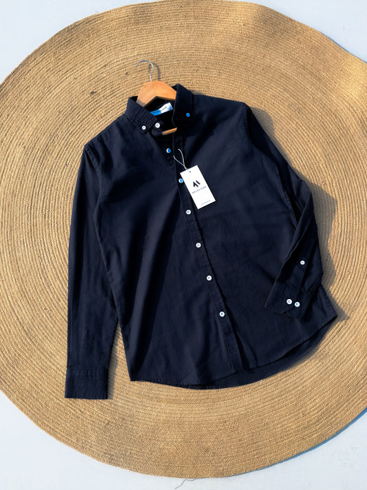Signature Remi cotton shirt - Dark Navy Blue