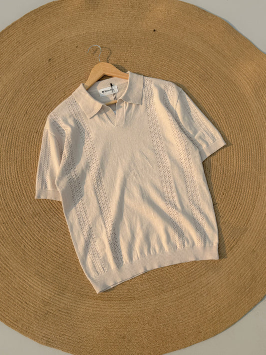 Gentle Breeze Knit Polo - Off-White