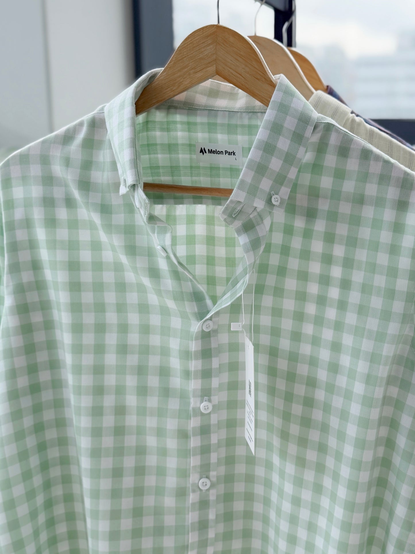 Gentle check shirt - Mint drift