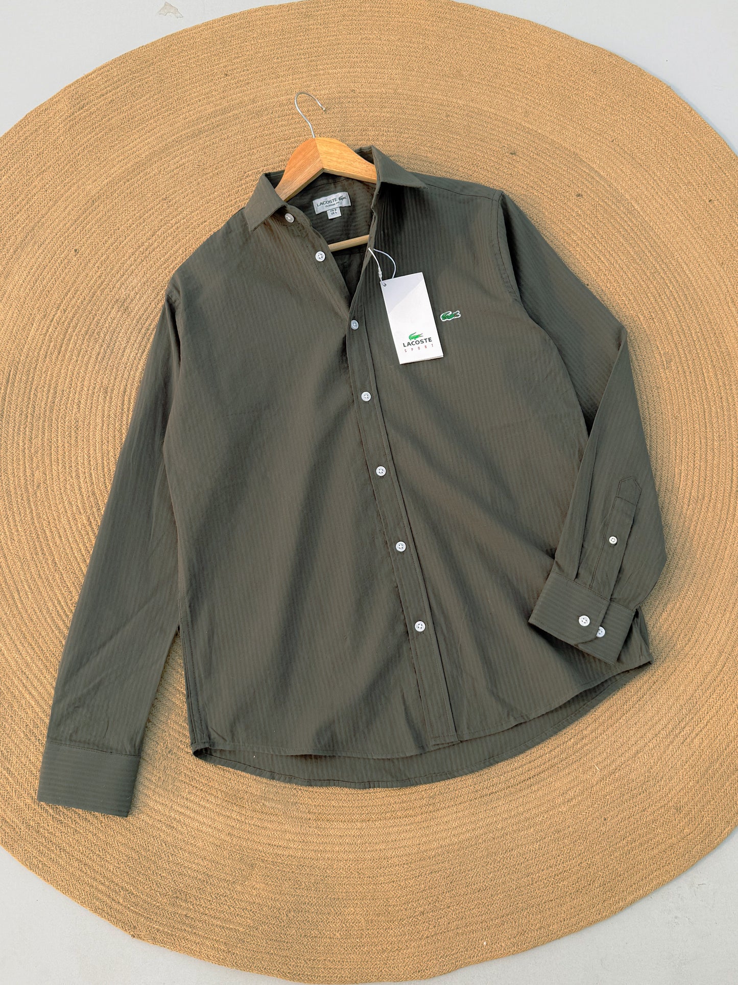 Striped Classic Shirt - Olive Green