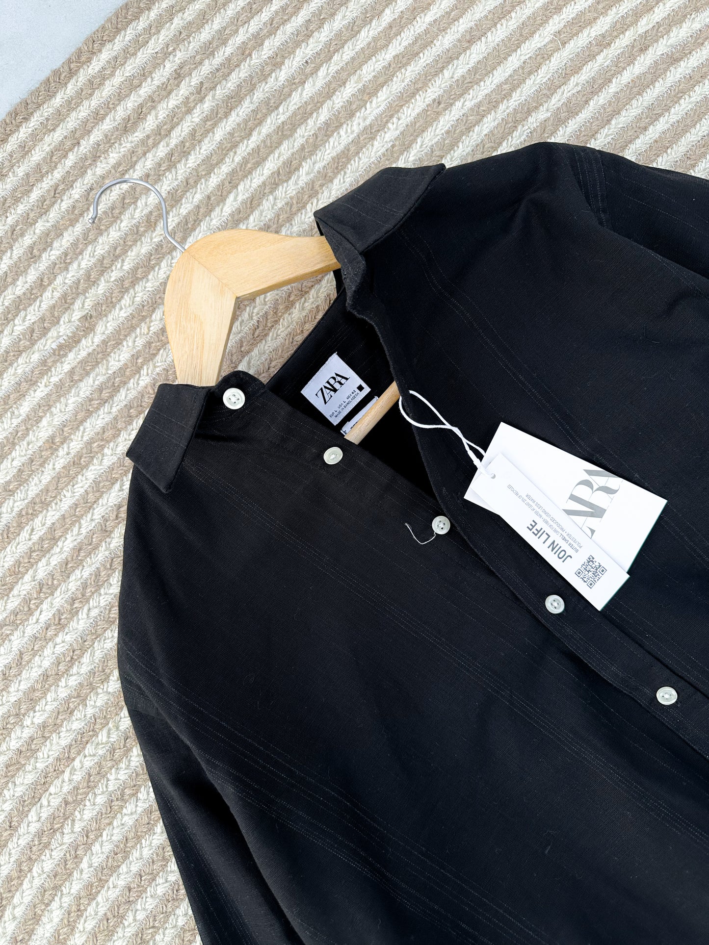 Classic full sleeve shirt - Textured Black