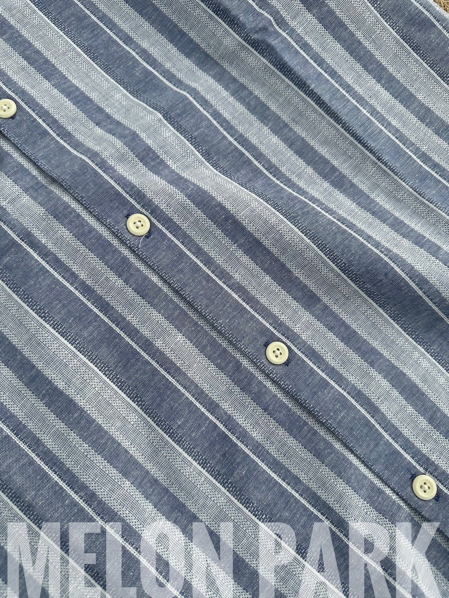 Grey big stripe Old Money Cuban Shirt