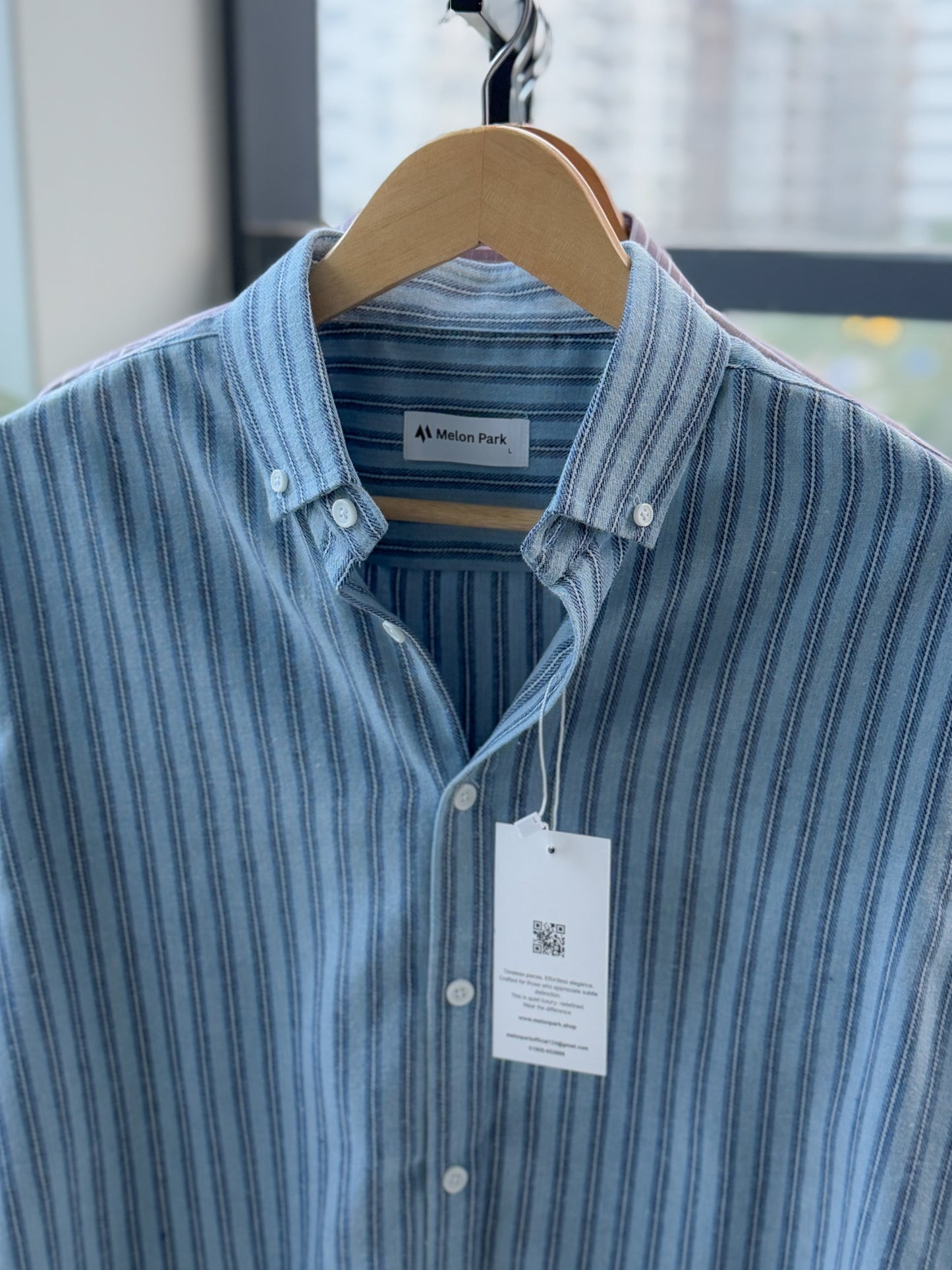 Gentle stripe shirt - Harbor Blue stripe