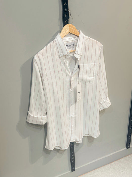 Old Money Full sleeve Shirt- White stripe