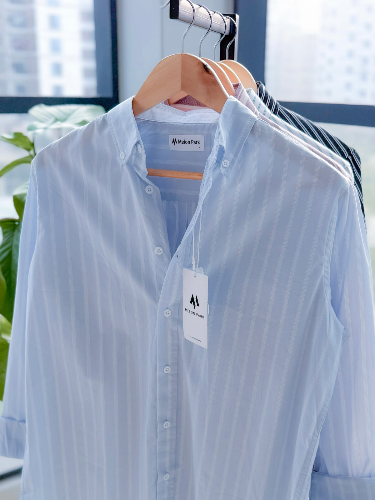 Gentle stripe shirt - Powder Sky