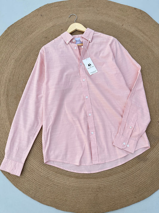 Linen Full sleeve Shirt- Pookie Pink