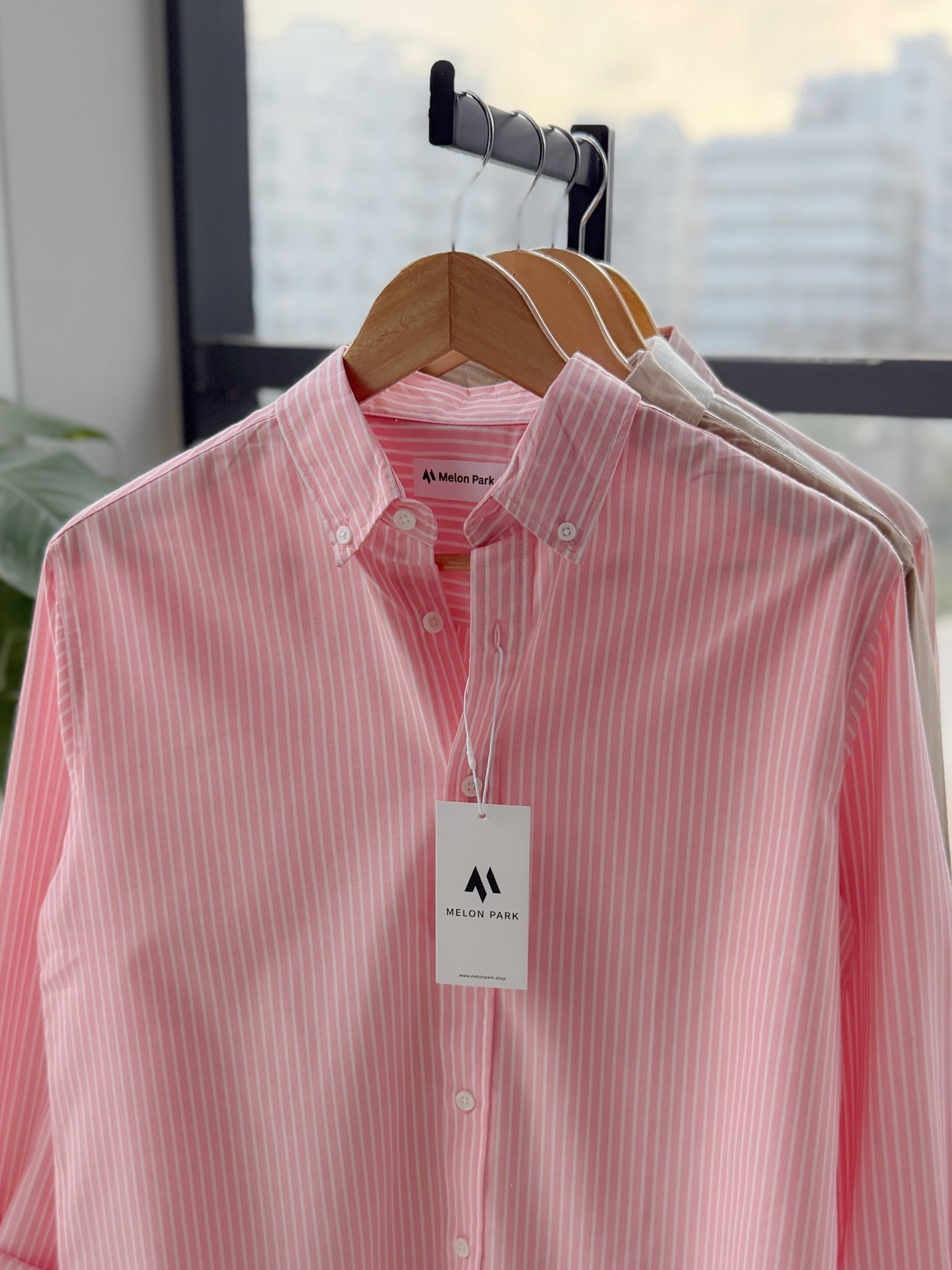 Gentle stripe shirt - Flamingo