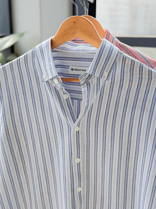 Gentle stripe shirt - Blue Baltic