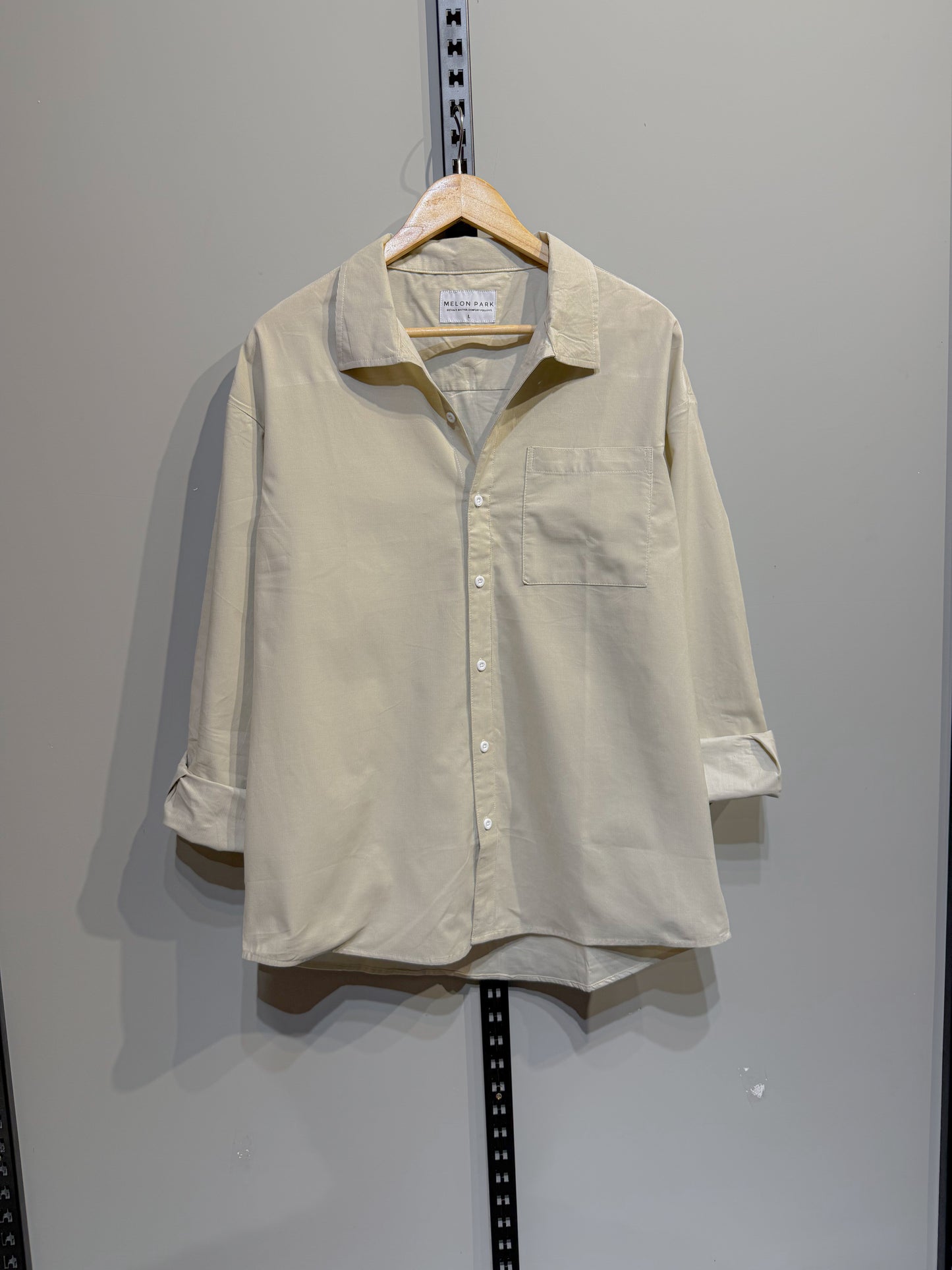 Corduroy Dropshoulder Shirt - Off White