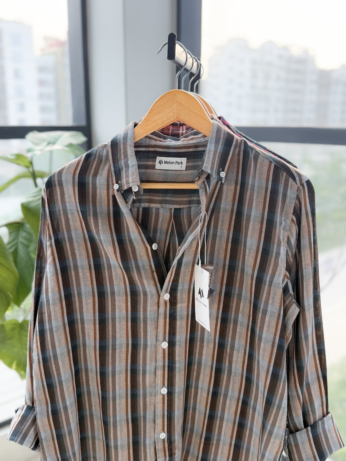 Gentle stripe shirt - Highland Fog