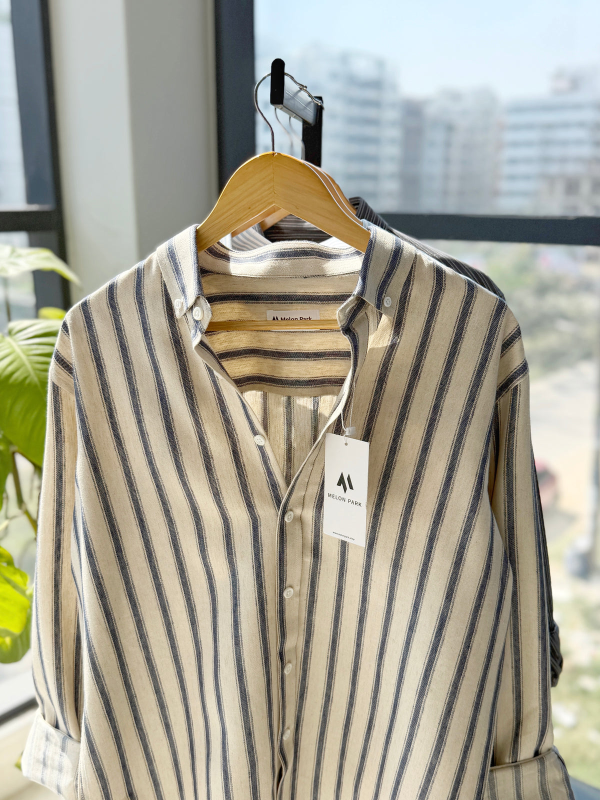 Gentle stripe shirt - Sandbar stripe