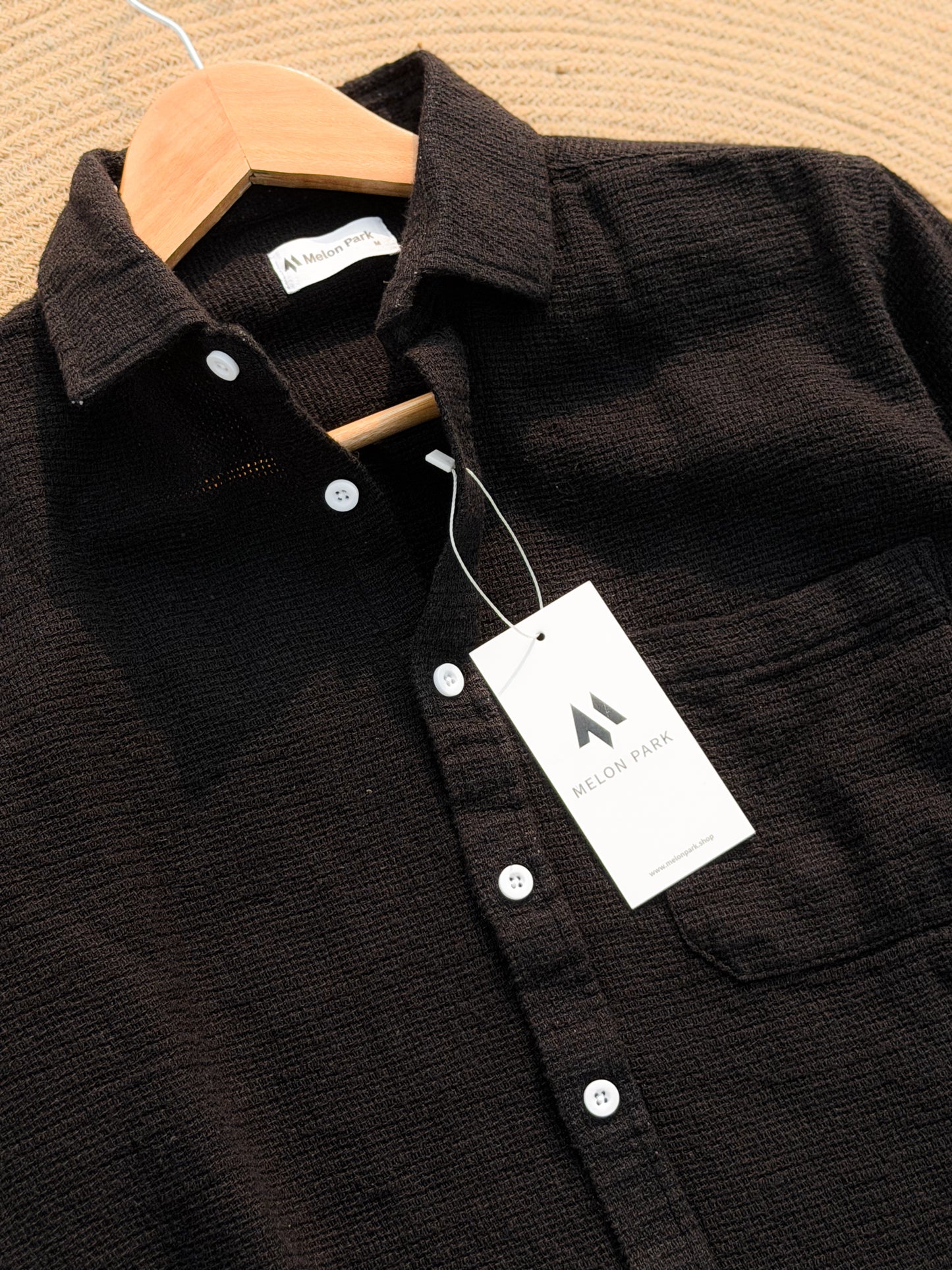 Crafted full sleeve shirt - Black