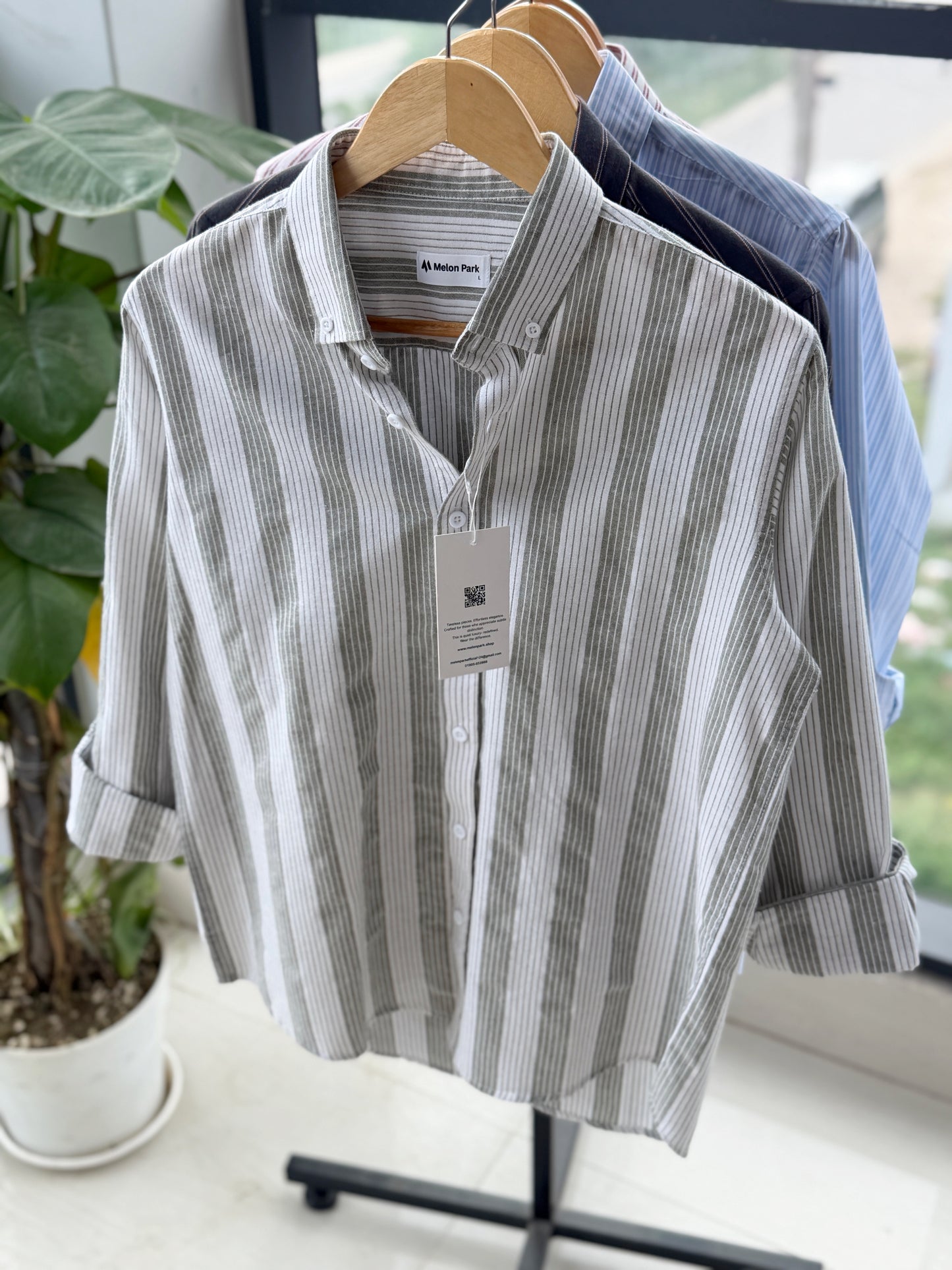 Gentle stripe shirt - Seagrass Stripe