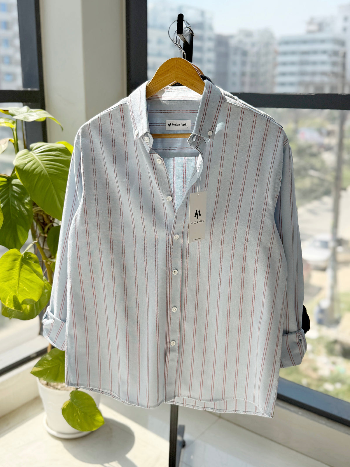 Gentle stripe shirt - Ocean Coral