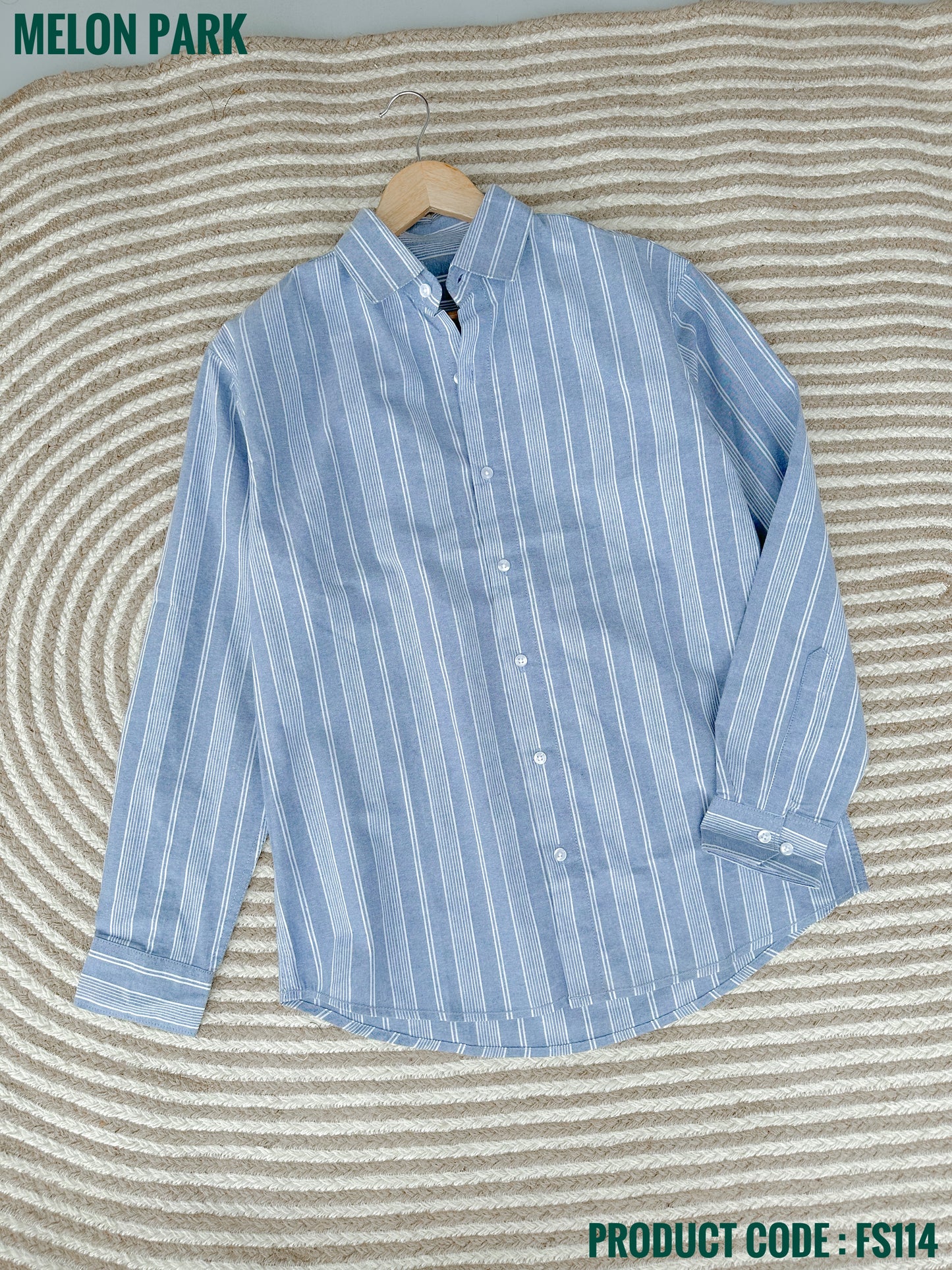 Gentle stripe shirt - Blue with White | FS114