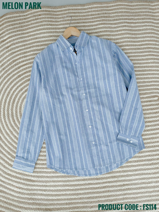 Gentle stripe shirt - Blue with White | FS114