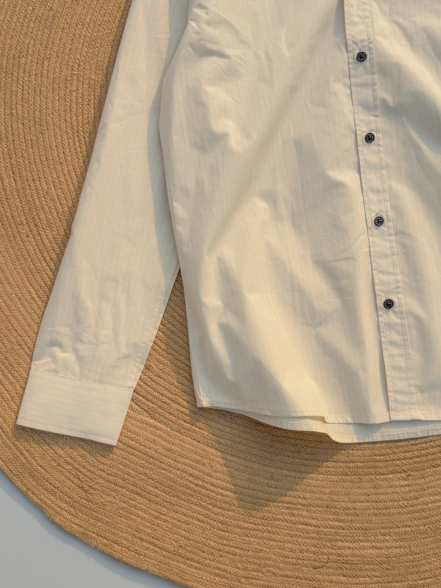 Old Money full sleeve shirt - Ivory Pinstripe