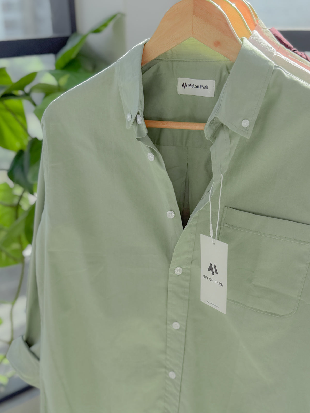 Chambray solid shirt - Mint