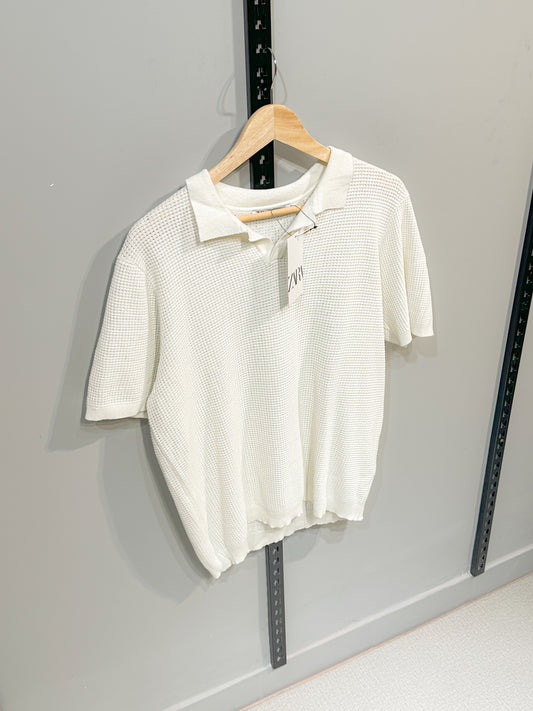 Knitted Polo - White