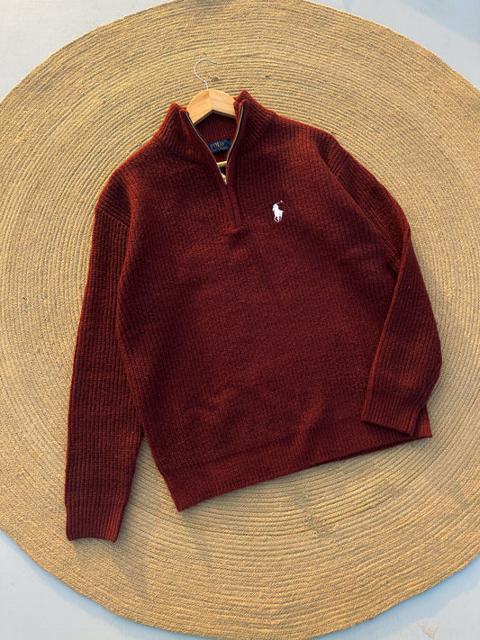 Cozy knitted Sweater - Vintage Maroon