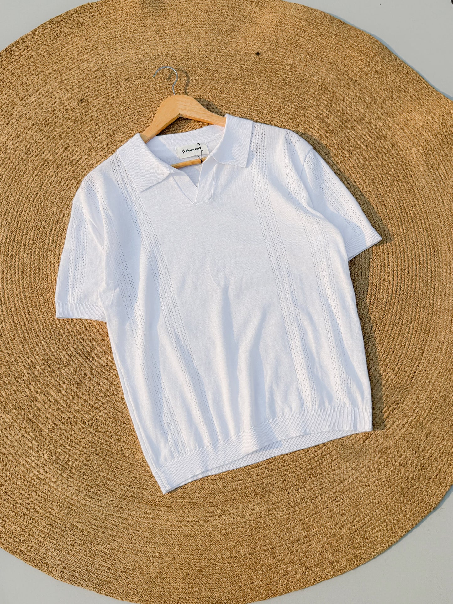Gentle Breeze Knit Polo - White