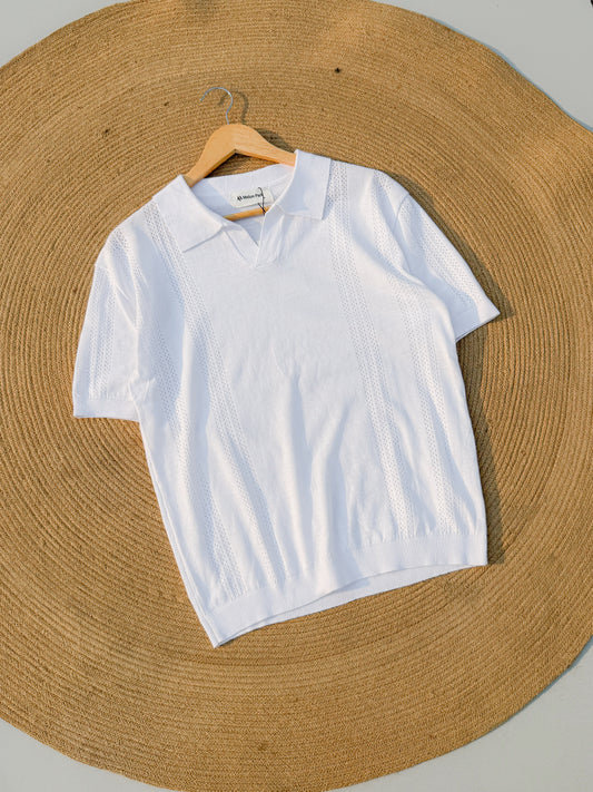 Gentle Breeze Knit Polo - White