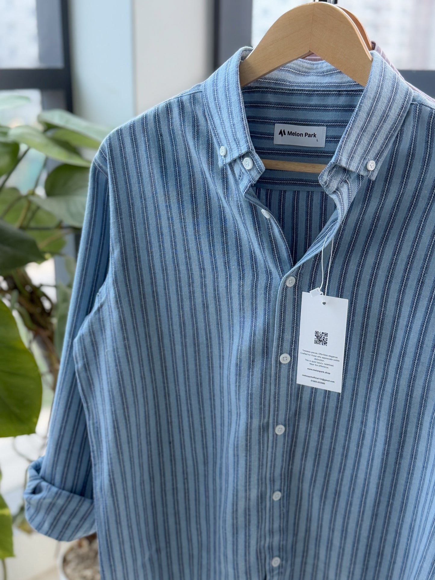 Gentle stripe shirt - Harbor Blue stripe