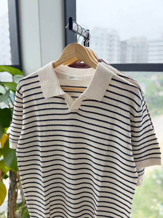 Cabana Knitted Polo - Off White