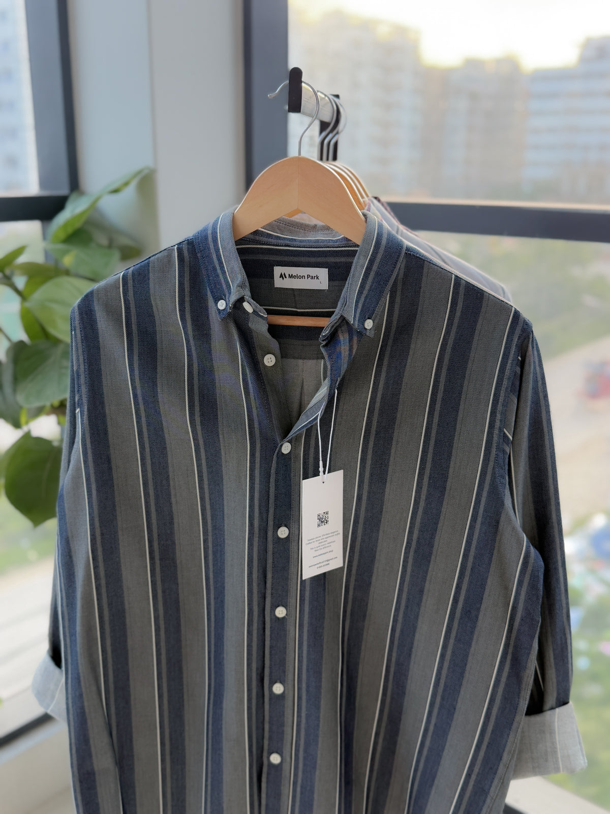Gentle stripe shirt - Indigo Slate