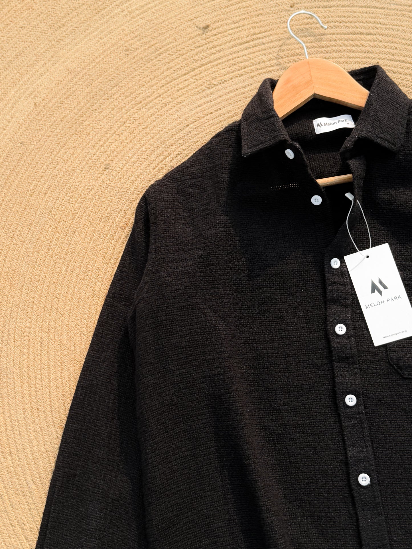 Crafted full sleeve shirt - Black