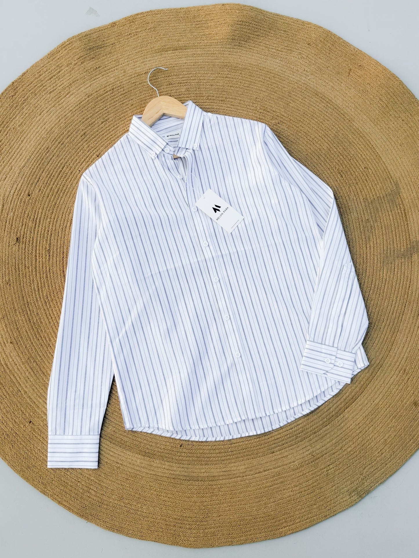 Old Money full sleeve shirt - White Linear