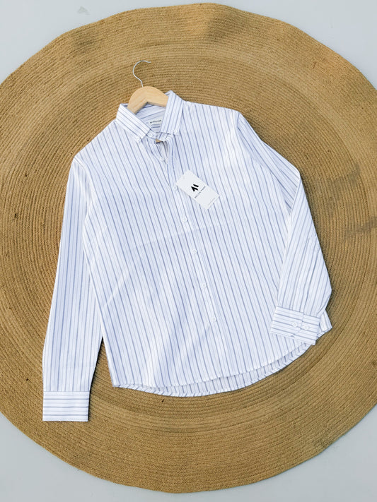 Old Money full sleeve shirt - White Linear