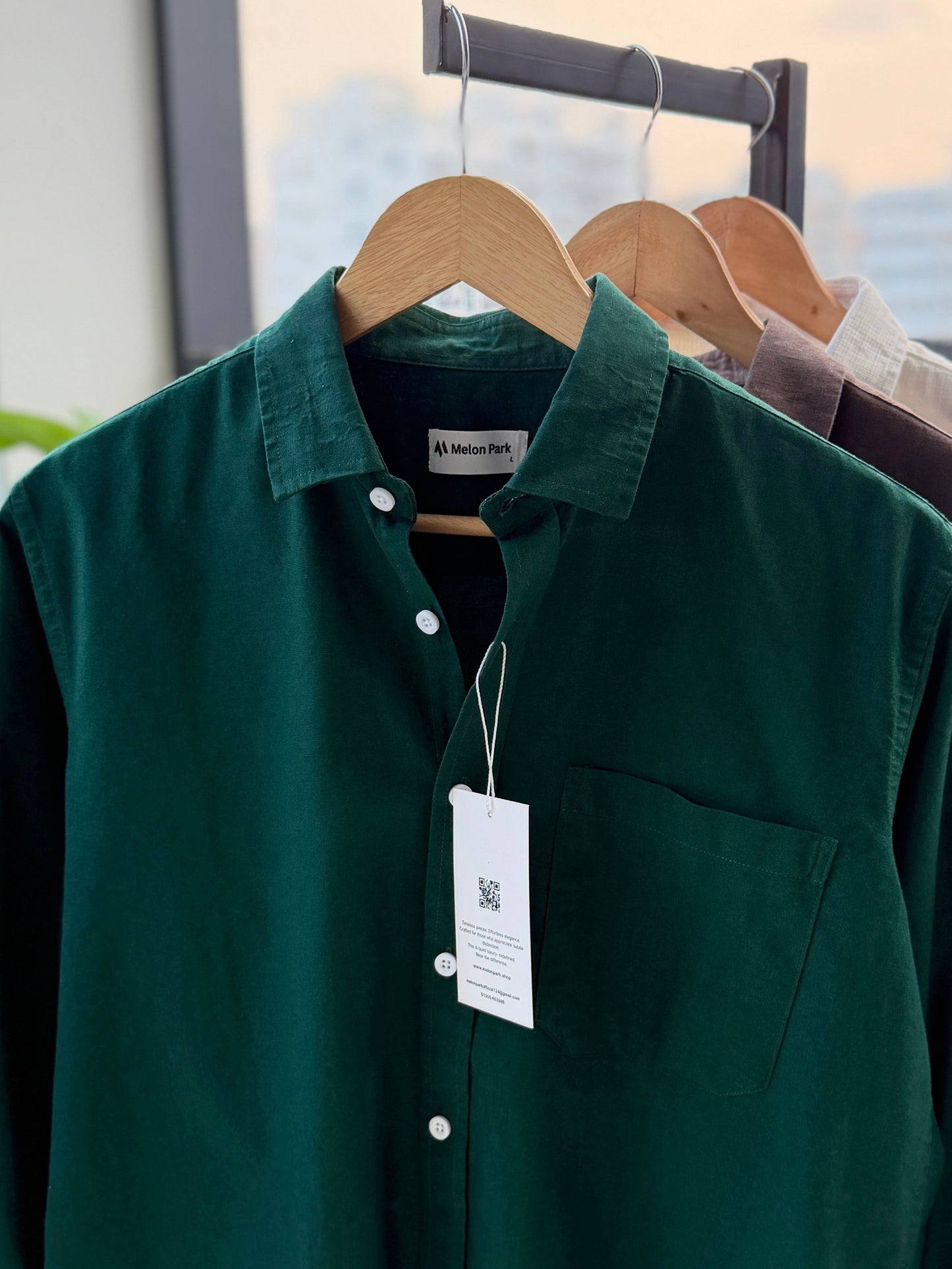 Drop-shoulder boxy shirt - Green