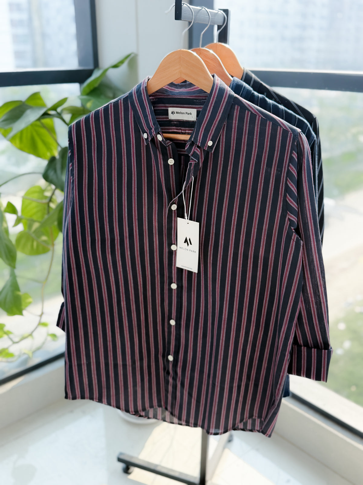 Gentle stripe shirt - Gothic Cherry