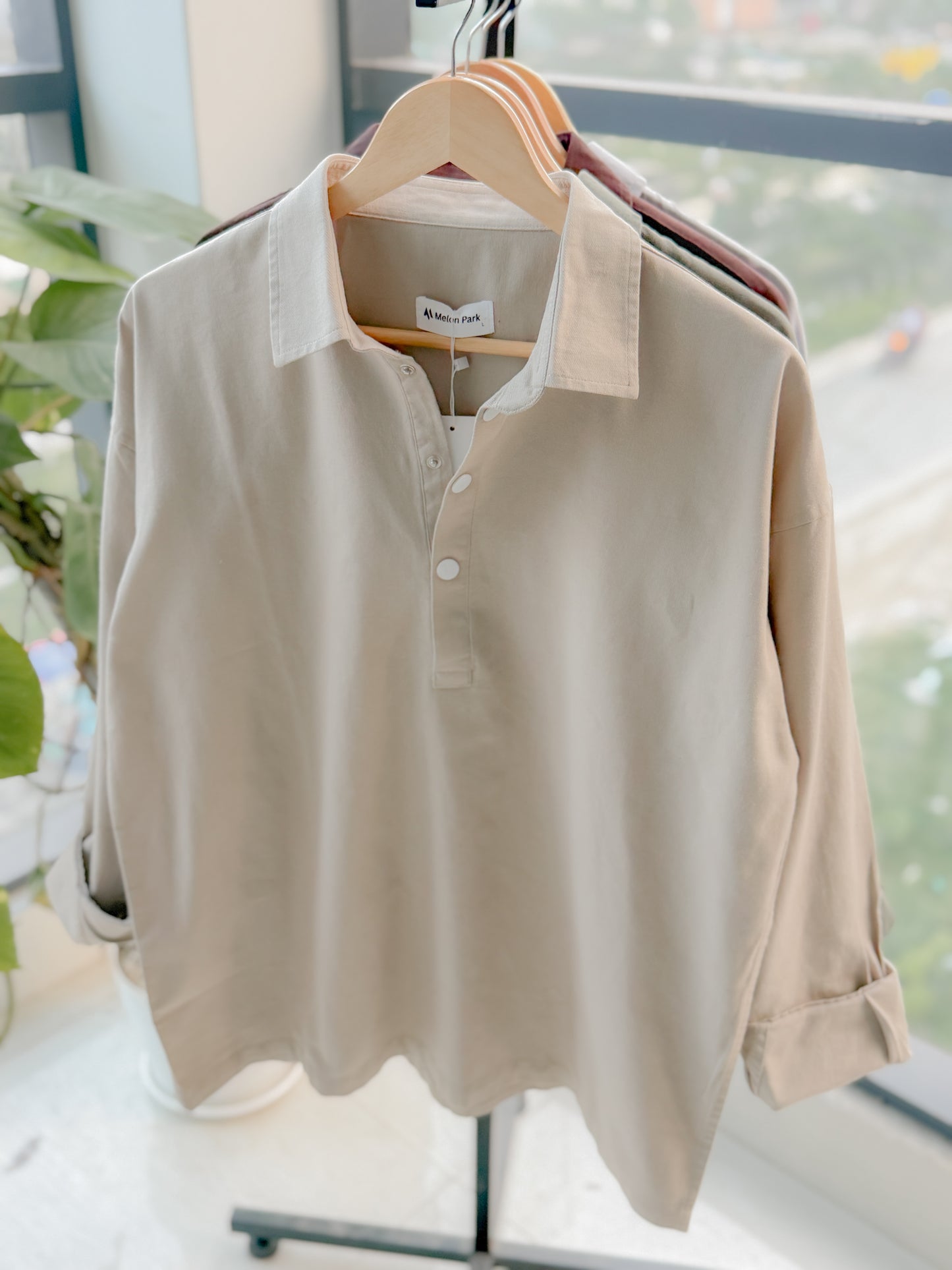 Fine Henley shirt - Off white